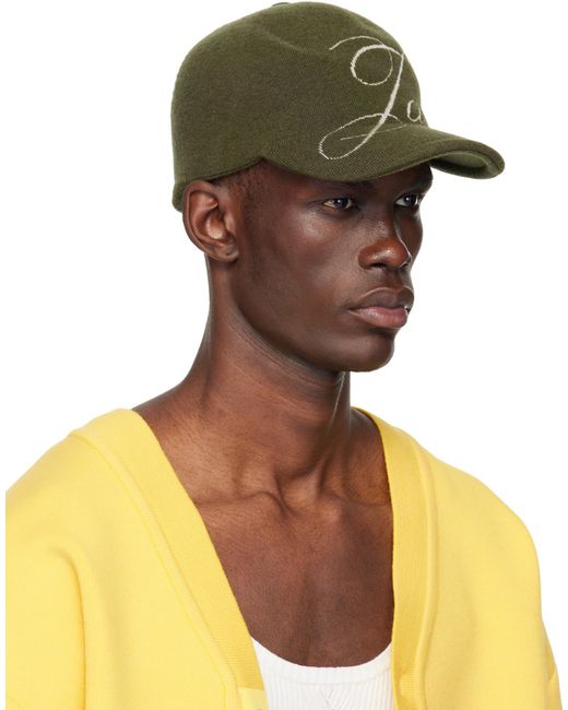 Jacquemus Yellow Khaki 'The Atelier' Baseball Cap for men