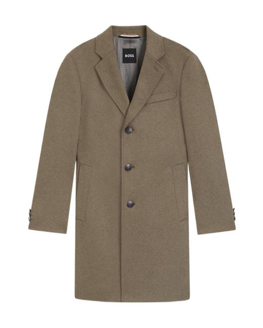 Boss Brown Boss Button-Up Slim-Fit Coat for men