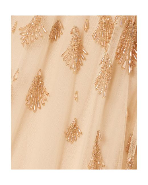 Georges Hobeika Natural Beaded Tulle Gown
