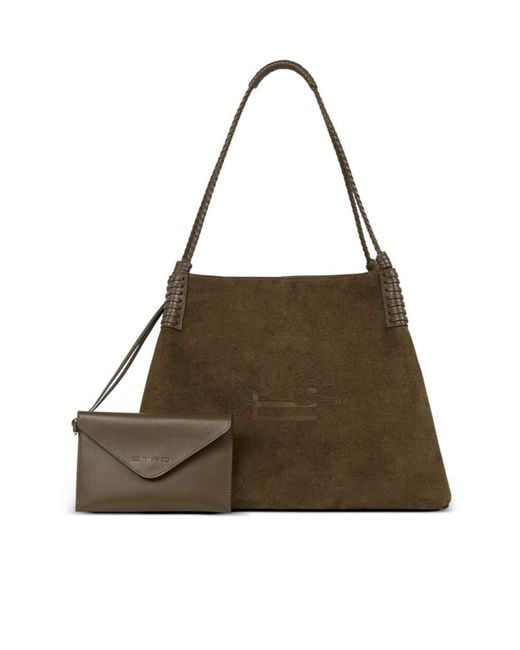 Etro Brown Large Libra Tote Bag