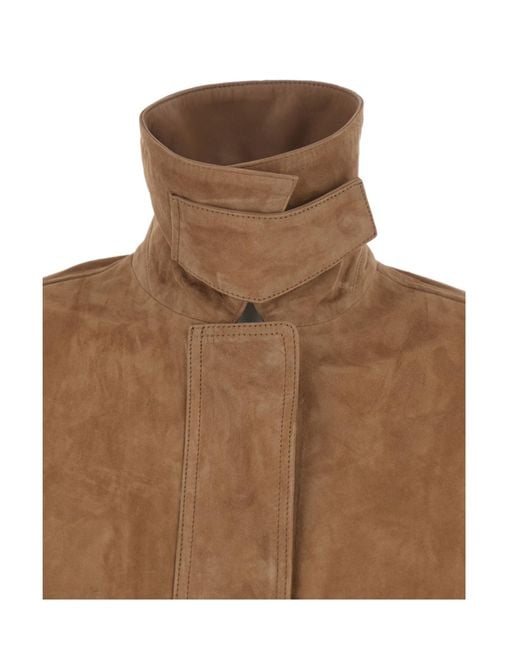 Arma Brown Kaylee Suede Patch Pocket Coat