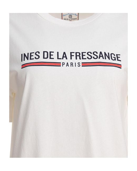 Ines De La Fressange Paris White Logo T-Shirt