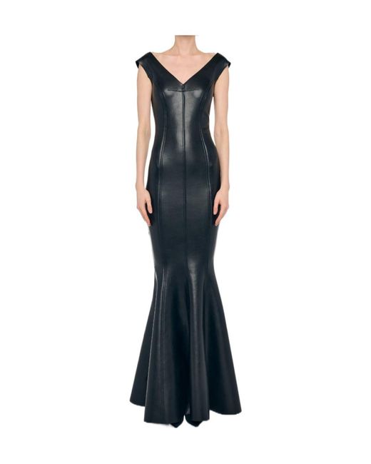 Norma Kamali Blue Grace Fishtail Gown
