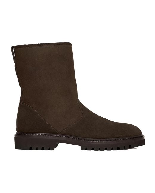 Scarosso Brown Paul Shearling-Lined Boots for men