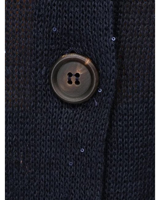 Brunello Cucinelli Blue Long-Sleeve Cardigan