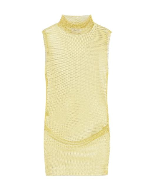 Sportmax Yellow Sleeveless Dress With Rhinestones