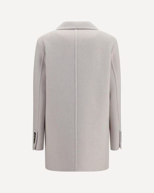 Brunello Cucinelli Gray Single-Breasted Notched-Lapels Jacket