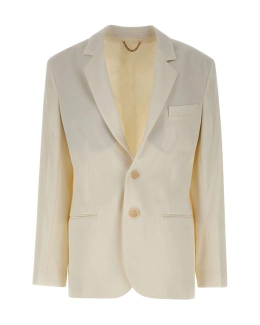 Victoria Beckham Natural Tailored Wool Jacket