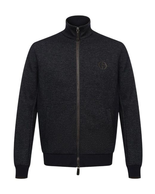 Giorgio Armani Blue Vertical Collar Cardigan for men