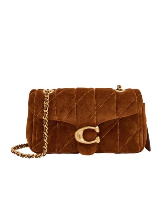 COACH Brown Quilted Suede Shoulder Bag
