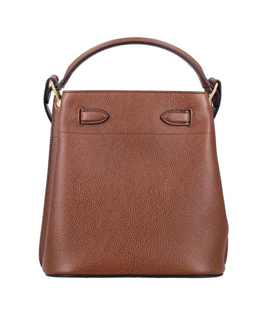Mulberry Brown Islington Logo-Embossed Bucket Bag