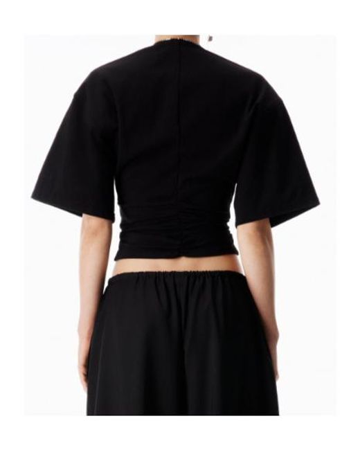Alexander Wang Black Ruched Zipped Top