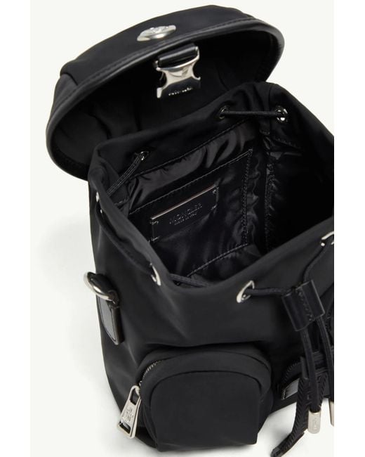 Moncler Black Buckle Detailed Foldover Top Mini Backpack