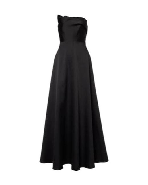 Roland Mouret Black Strapless Taffeta Gown