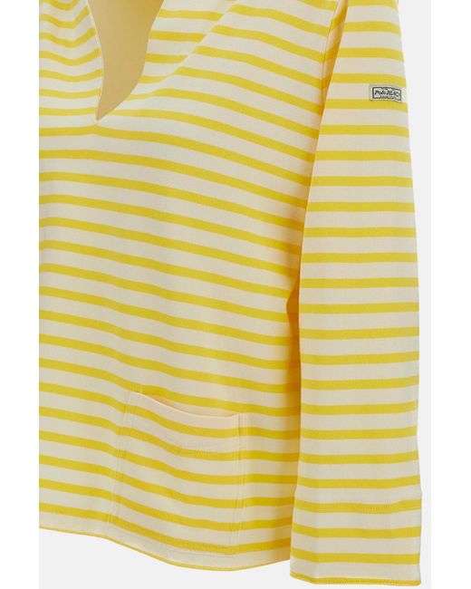 Polo Ralph Lauren Yellow Striped V-Neck T-Shirt