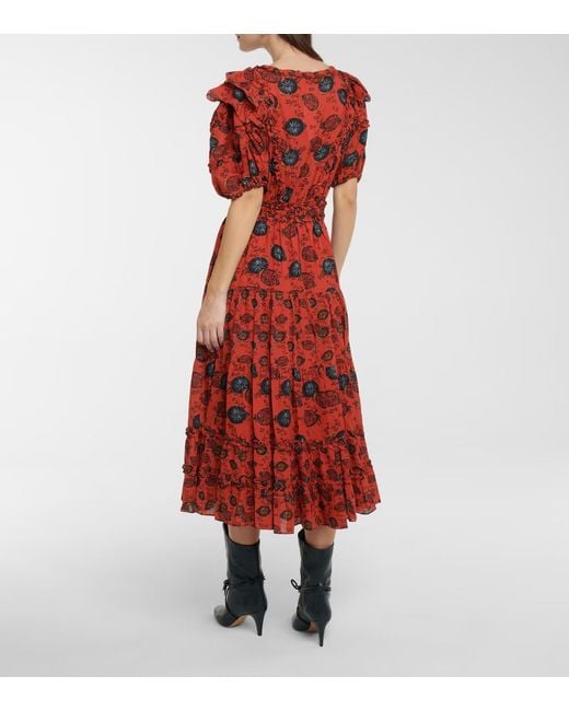 Ulla Johnson Red Printed Dress