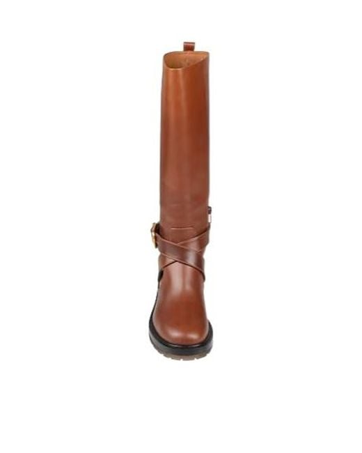 Chloé Brown Solid Color Round-Toe Ankle Boots