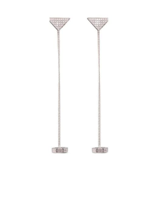 Prada White Crystal Logo Jewels Airpods's Pendant Earrings