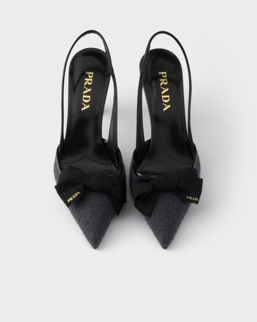 Prada Black Fabric Slingback Pumps