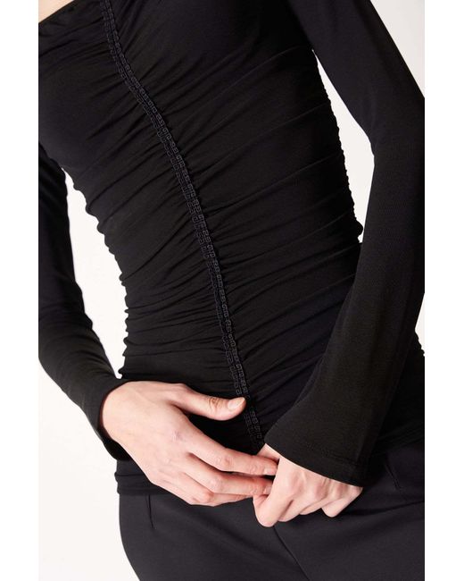 Givenchy Black Ruched Long-Sleeved Top