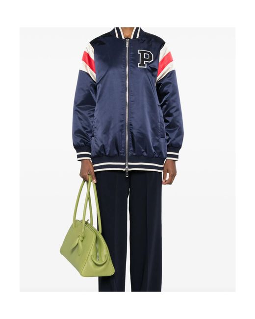 P.A.R.O.S.H. Blue Logo-Patch Bomber Jacket