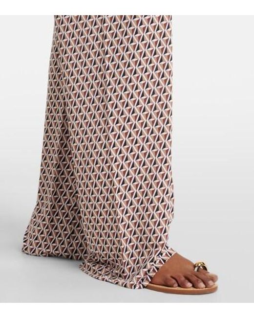 Max Mara Gray Abate Printed Wide-Leg Pants