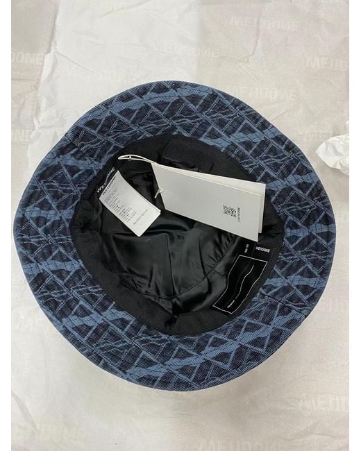 we11done Blue All-Over Print Bucket Hat for men