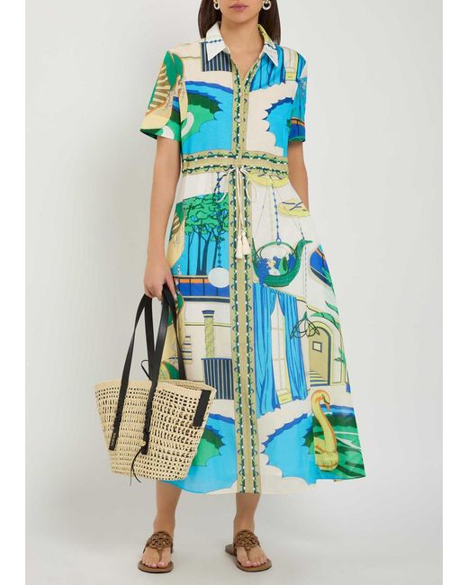 Tory Burch Blue Printed Dress