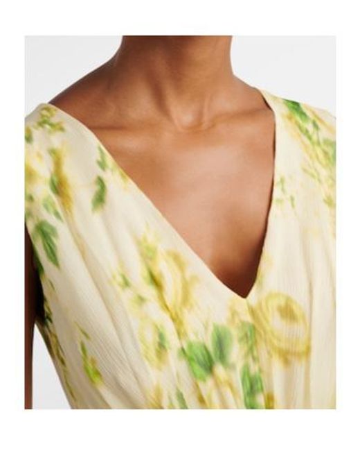 Erdem Green Floral Silk Creponne Gown