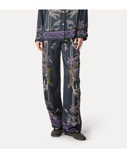 Forte_forte Gray Embroidered Wide-Leg Pants