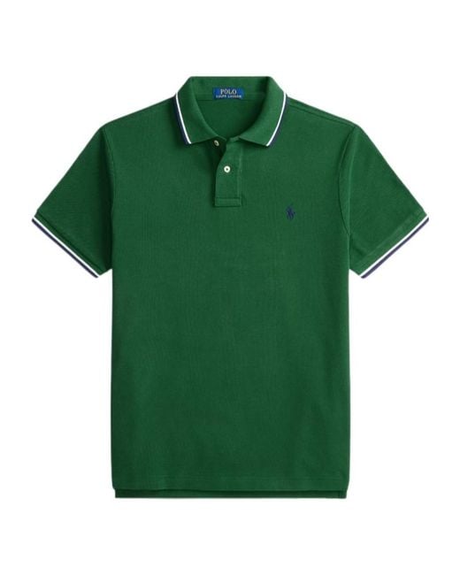 Polo Ralph Lauren Green Custom Slim Fit Mesh Polo Shirt for men