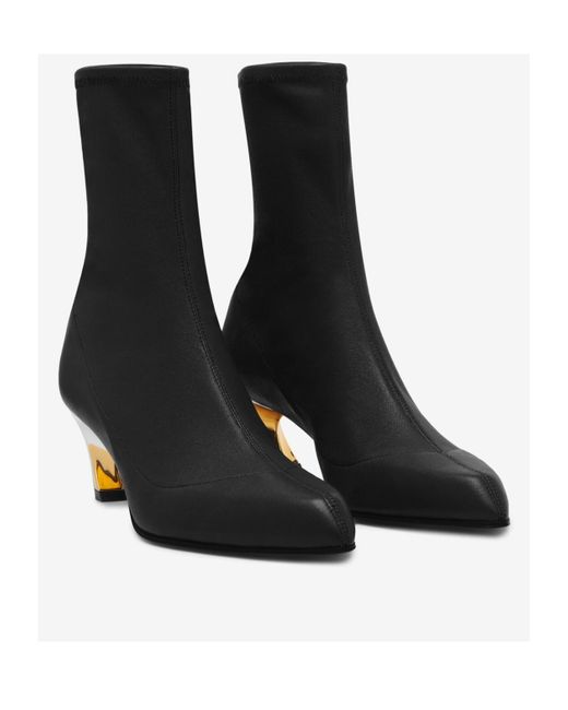 McQueen Black Pointed-Toe Ankle Boots