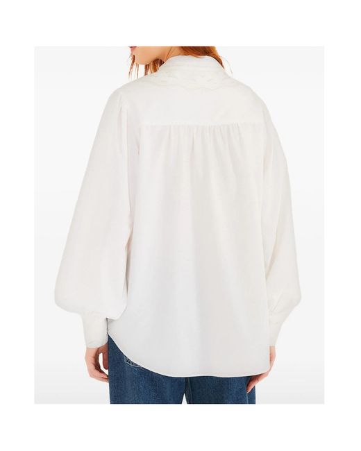 Farm Rio White Button-Fastening Blouse