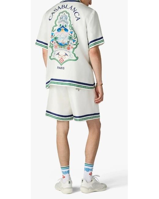 Casablanca White Short Sleeve Printed Shirt for men