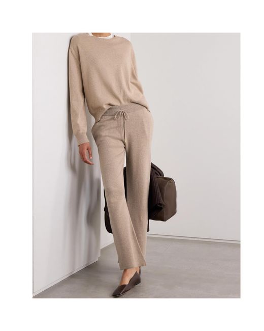 Nili Lotan Natural Wide-Leg Sweatpants