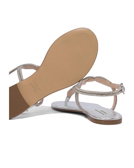 Ninalilou White Round-Toe Flat Sandals