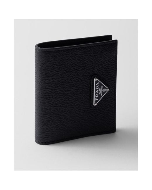Prada Black Triangle-Logo Wallet for men