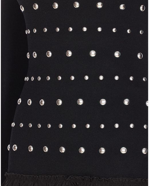 Liu Jo Black Crewneck Embellished Dress