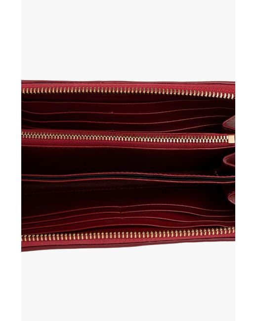 Versace Red Greca-Buckle Zip Wallet