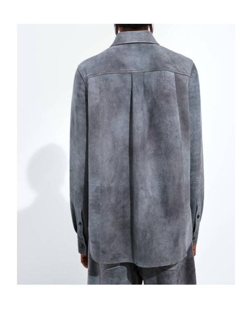 Bottega Veneta Gray Cloudy Suede Shirt
