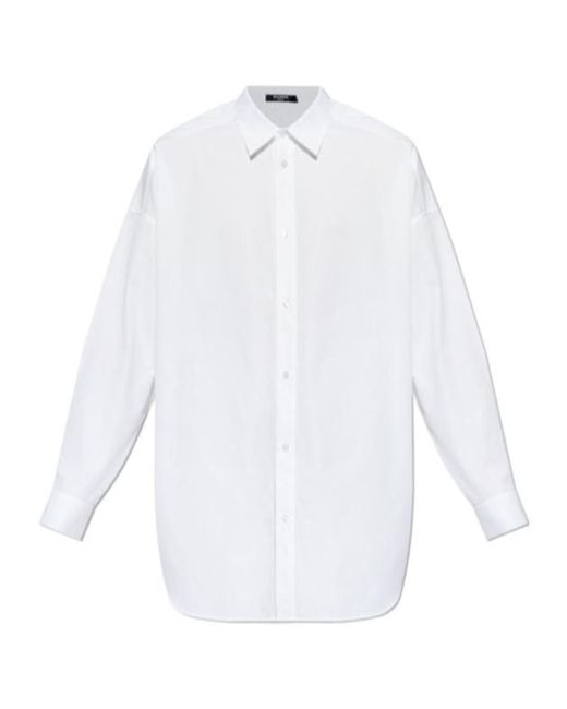 Balmain White Classic Collared Long-Sleeve Shirt for men