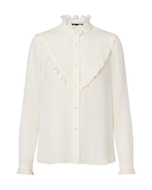 Nili Lotan White Ruffled Shirt