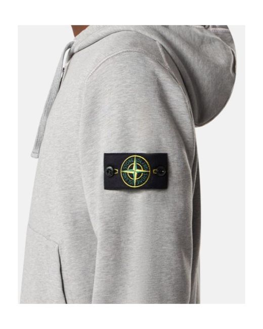 Stone Island Gray Regular-Fit Zip-Up Hooded Sweatshirt for men