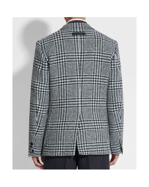 Zegna Blue Dark And Wool And Cashmere Jacket for men