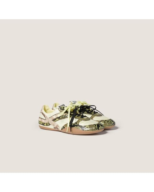 Miu Miu Metallic Gymnasium Lace-Up Sneakers