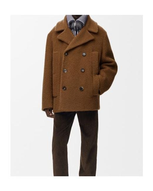 Loewe Brown Peacoat for men