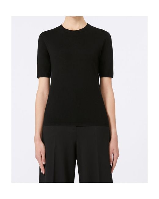 Max Mara Black Gerico Short-Sleeved Knitted Jumper