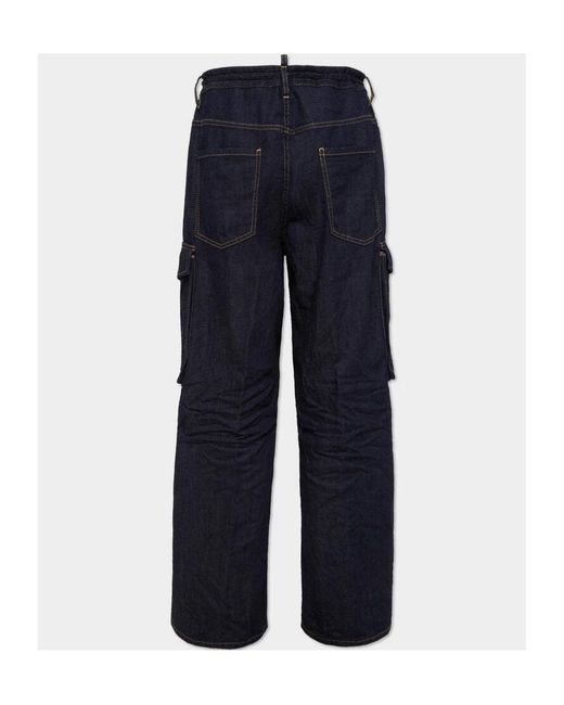 DSquared² Blue Summer Lovers Loose Cargo Jeans for men