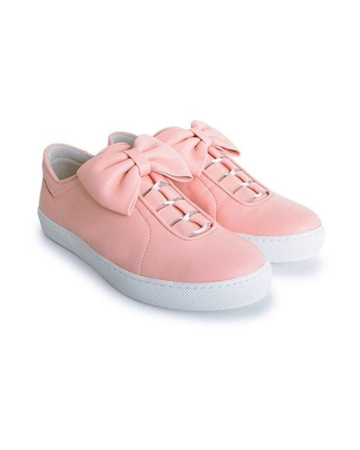 Moschino Pink Bow-Decorated Casual Sneakers