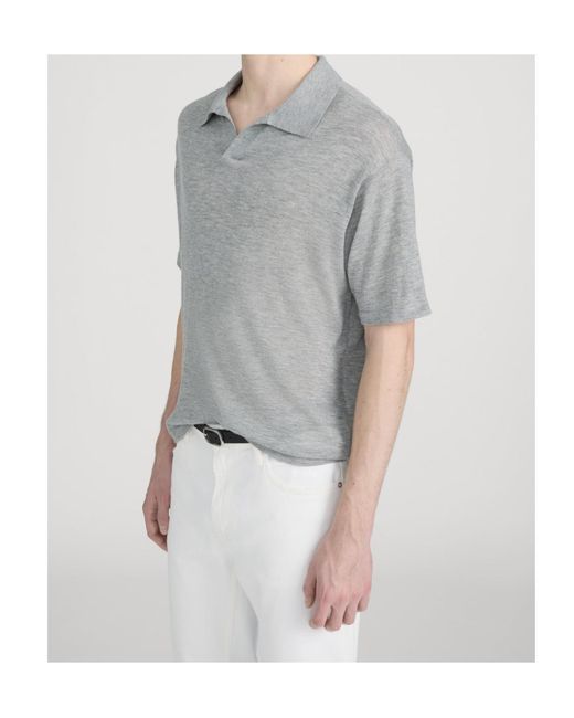 FRAME Gray Superfine Polo Sweater for men